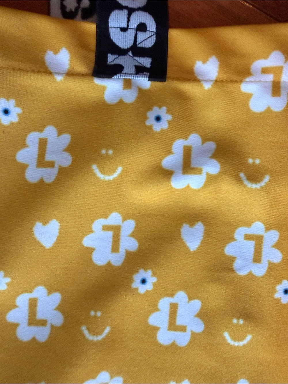 Kids Yellow Printed Tote Bag with Logo Strap